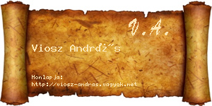 Viosz András névjegykártya